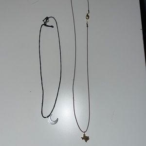 Texas and moon necklace